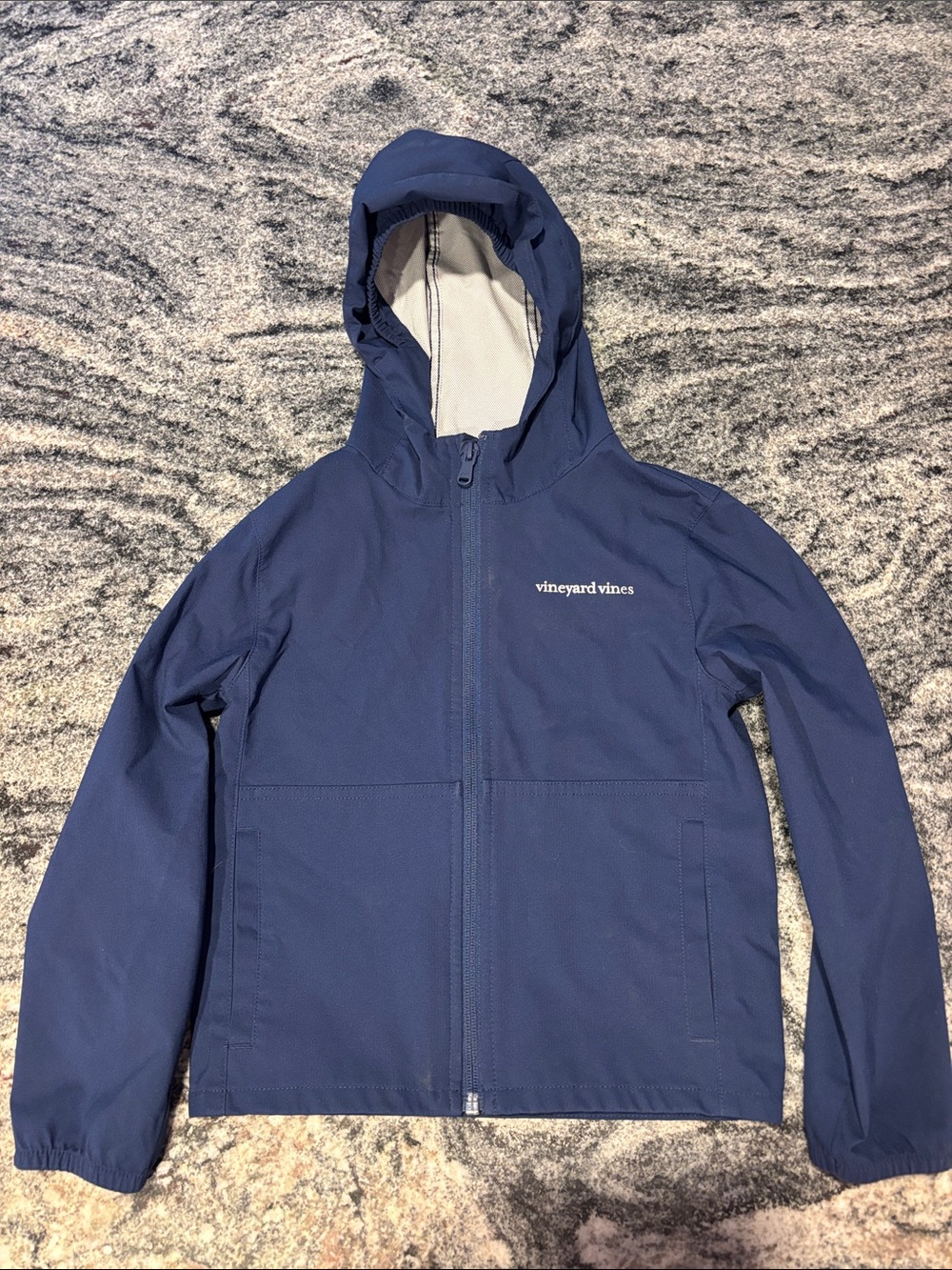 Vineyard Vines Kids Navy Blue Hooded Raincoat